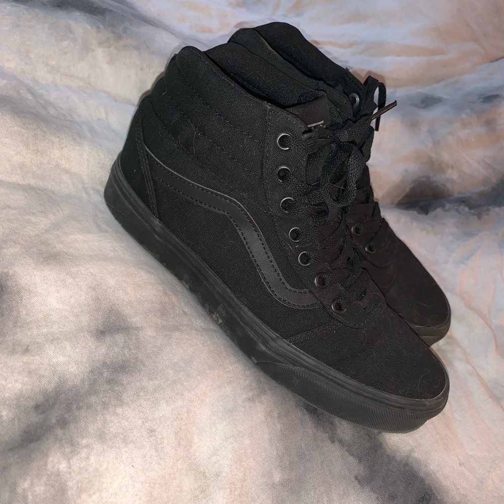 Black on Black Vans High Tops